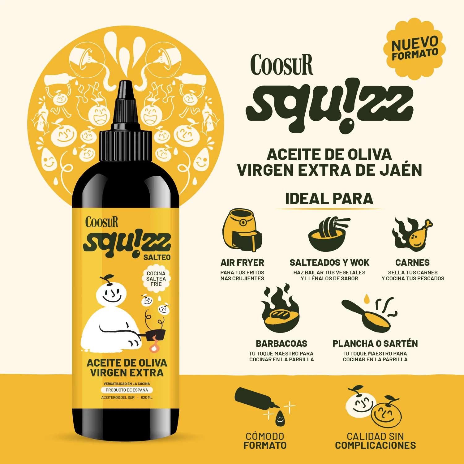 Combo Aceite de Oliva Virgen Extra Coosur Squizz 2x620 ml - Image 4
